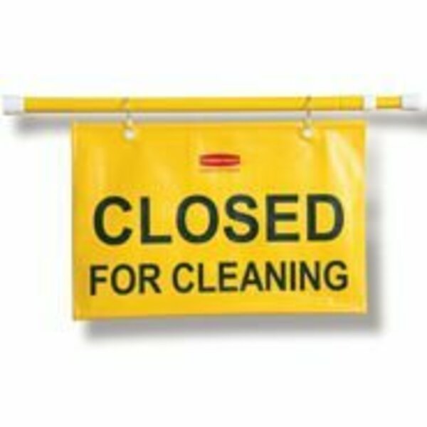 Rubbermaid in.Closed For Cleaning in. Doorway Sign Yellow 28 in. - 50 in. English Only FG9S1500YEL-EA